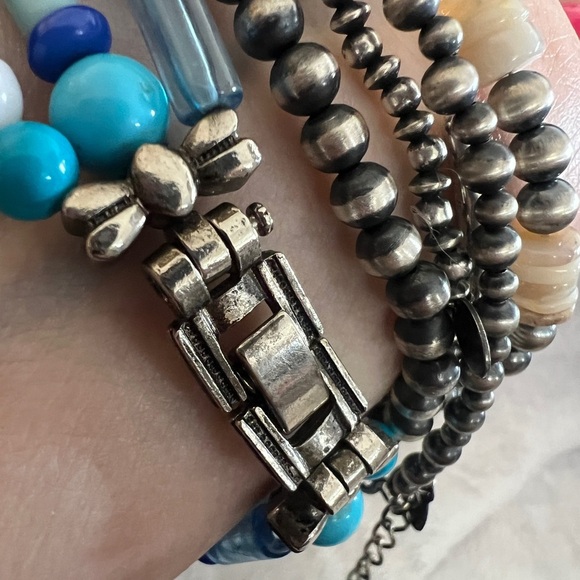 ❤️ L.A. Express Southwestern Watch Pre-Owned / New Battery Sz 7.25 Silver-Toned - Picture 6 of 10